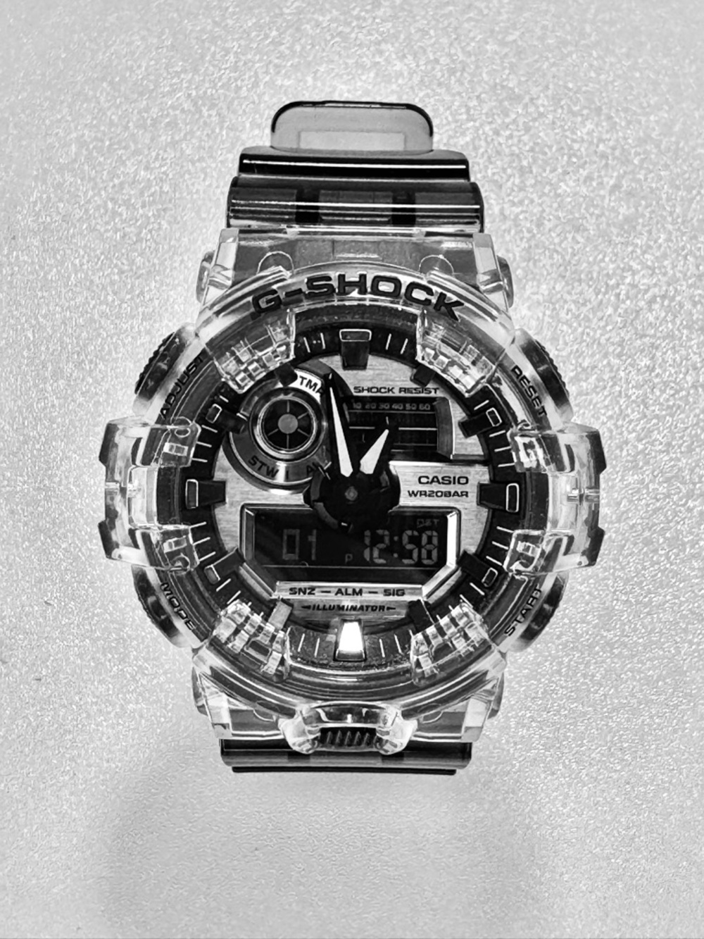 Casio GSHOCK GA700SK Transparent and Black Digital-Analog Sport Watch